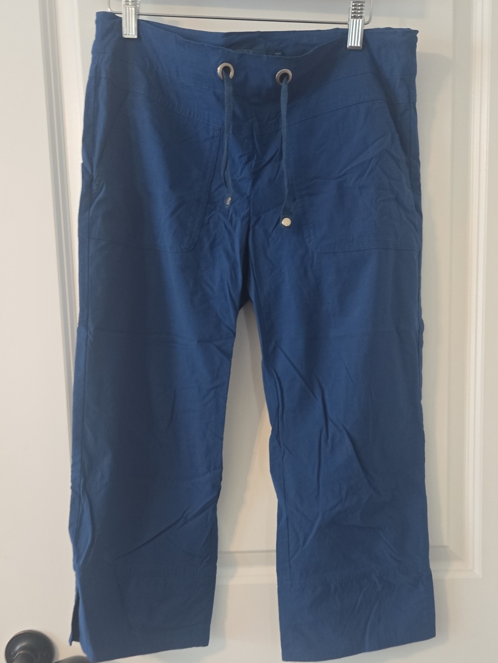 Prana Deep Blue Drawstring Pants with Brass Eyelets